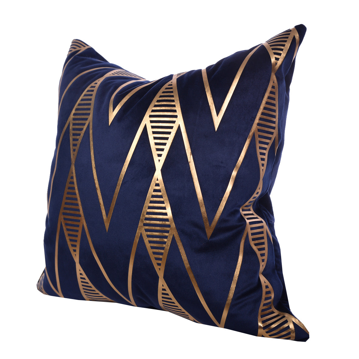 Luxury Velvet Throw Pillow Cover ( Blue & Gold Cushion Cover) - GLARA HOME