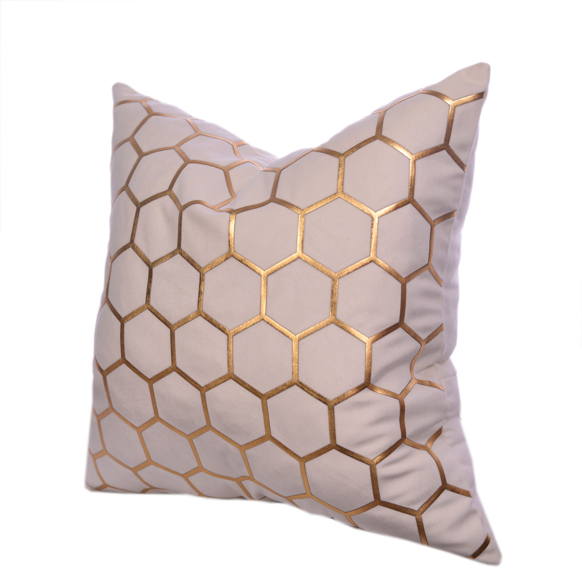 Luxury Velvet Throw Pillow Cover (Cream & Gold Cushion Cover) - GLARA HOME