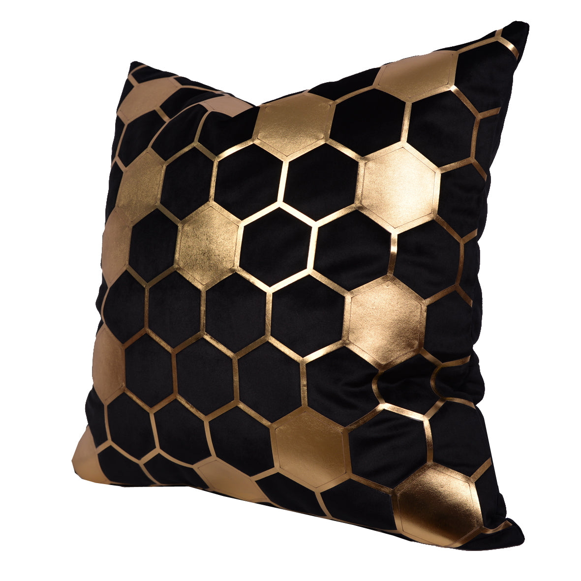 Luxury Velvet Throw Pillow Cover ( Block & Gold Cushion Cover) - GLARA HOME