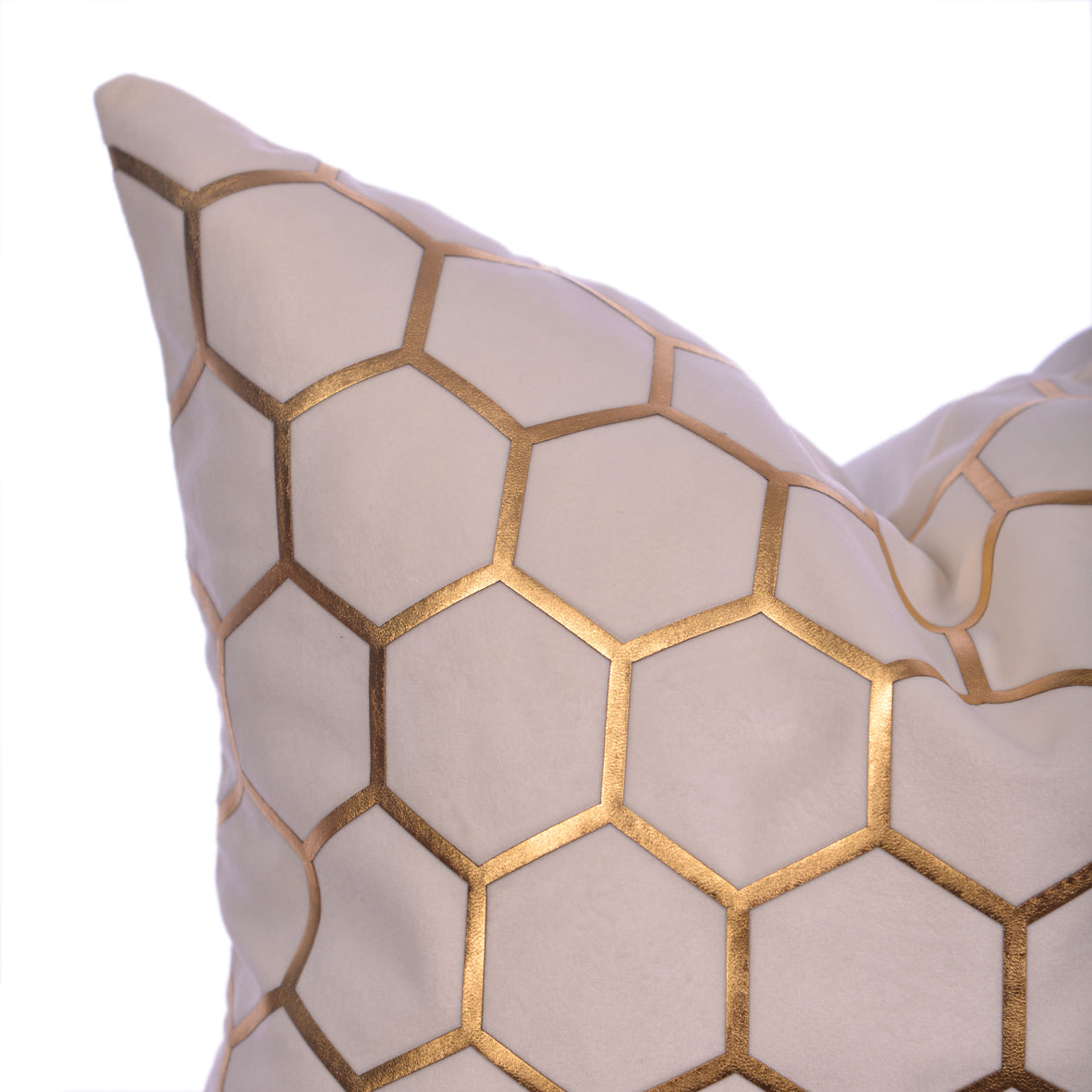 Luxury Velvet Throw Pillow Cover (Cream & Gold Cushion Cover) - GLARA HOME