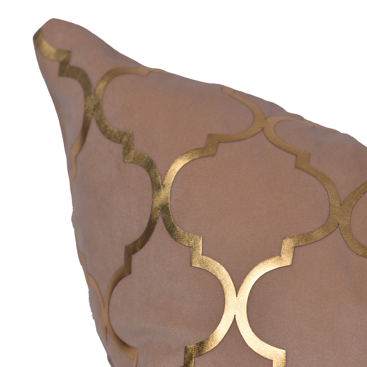 Luxury Velvet Throw Pillow Cover (Light Nescafe & Gold Cushion Cover) - GLARA HOME