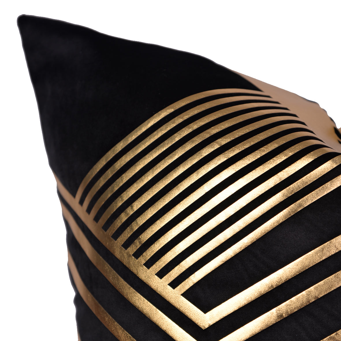 Luxury Velvet Throw Pillow Cover ( Block & Gold Cushion Cover) - GLARA HOME