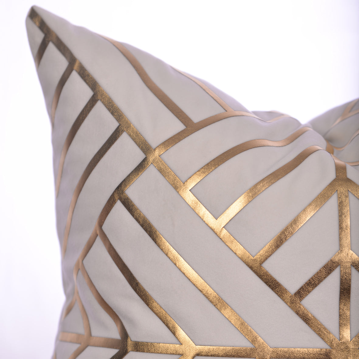 Luxury Velvet Throw Pillow Cover (Cream & Gold Cushion Cover) - GLARA HOME