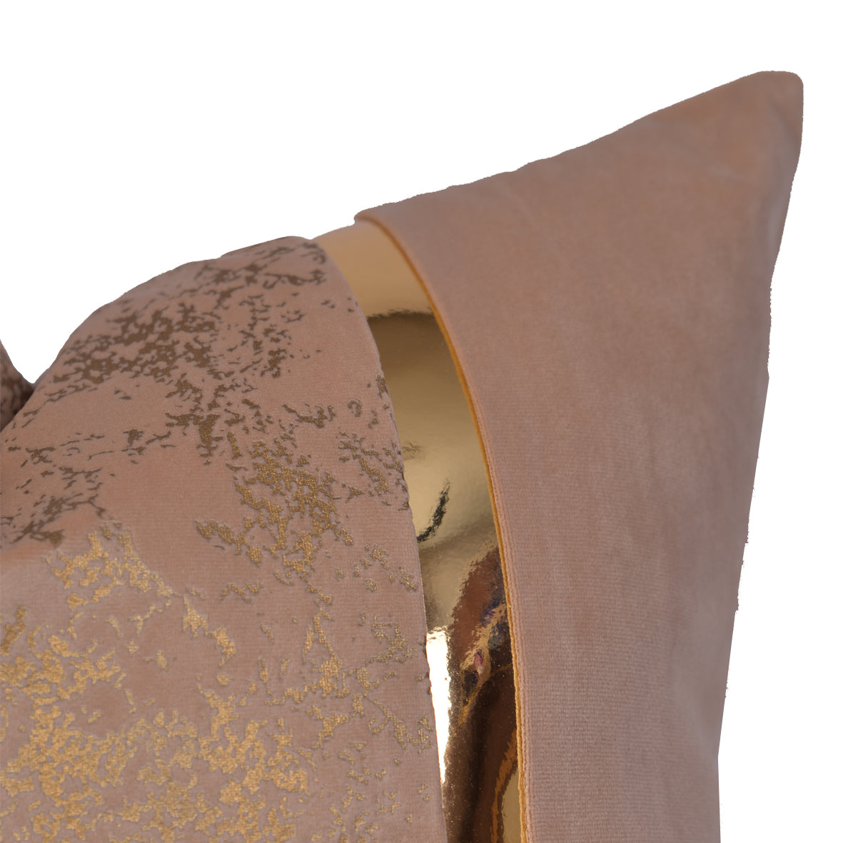 Luxury Velvet Throw Pillow Cover (Light Nescafe & Gold Cushion Cover) - GLARA HOME