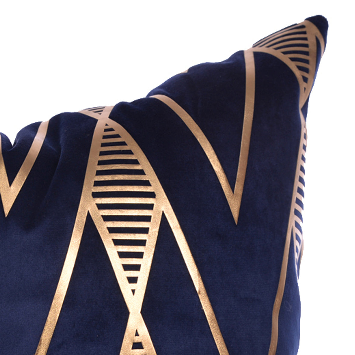 Luxury Velvet Throw Pillow Cover ( Blue & Gold Cushion Cover) - GLARA HOME