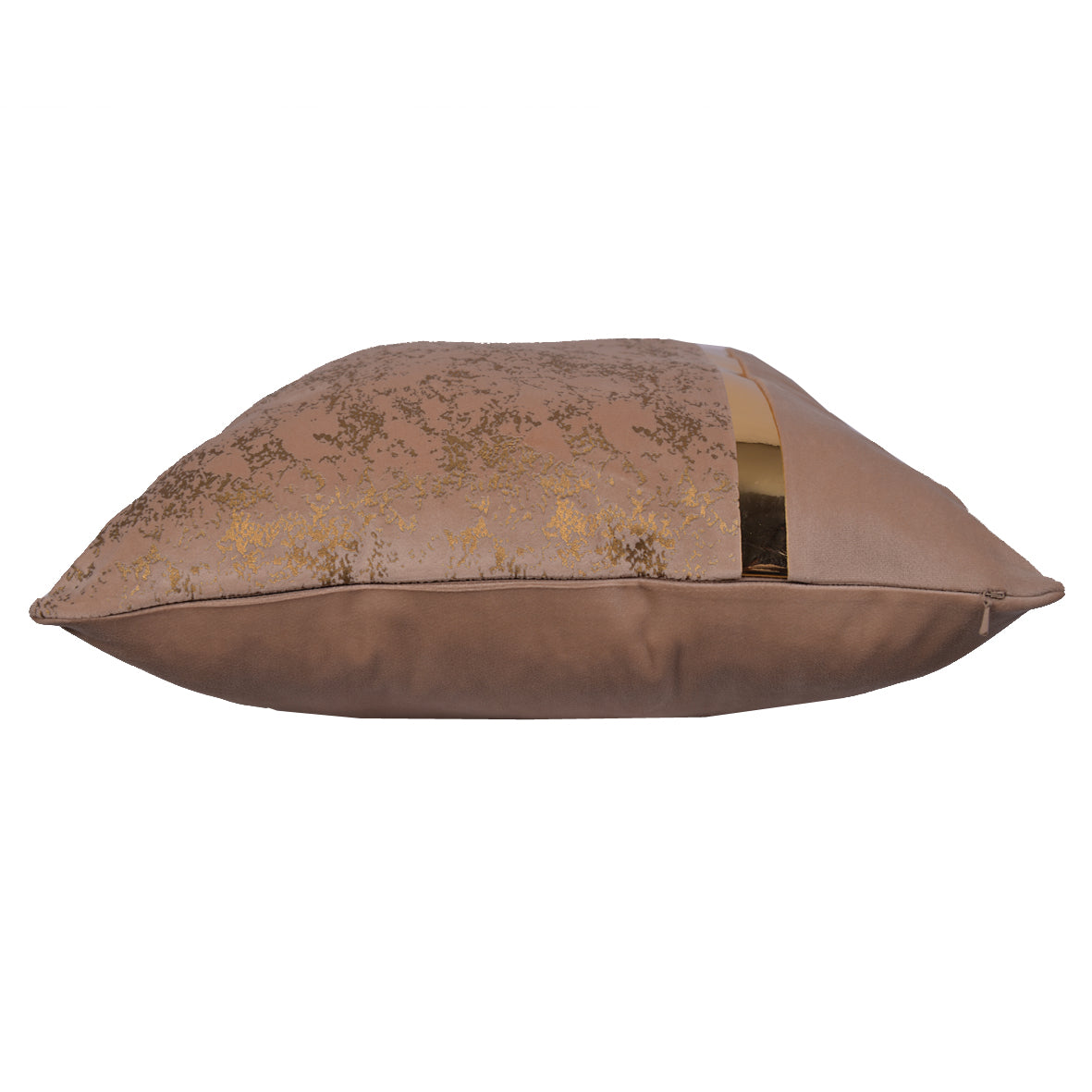 Luxury Velvet Throw Pillow Cover (Light Nescafe & Gold Cushion Cover) - GLARA HOME