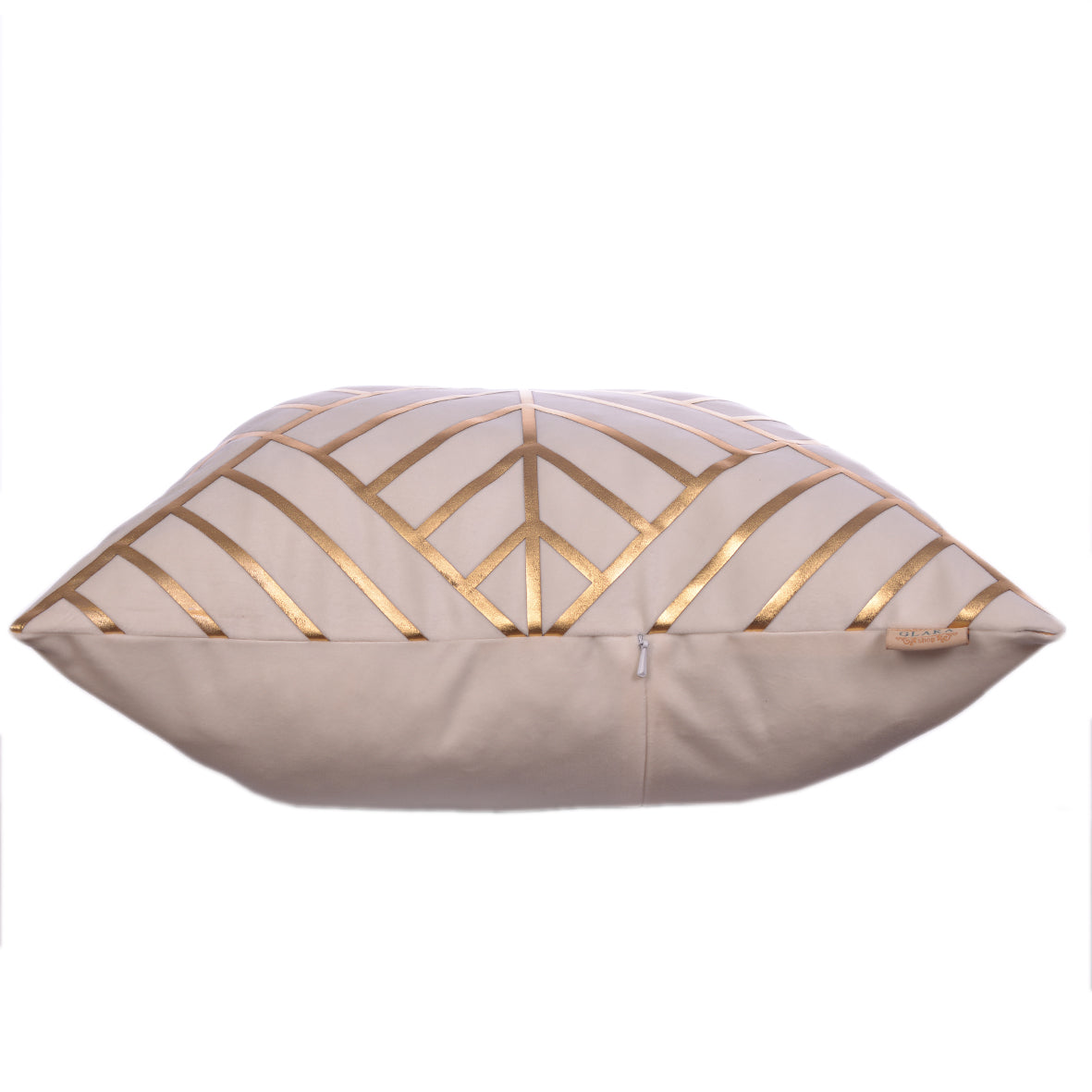Luxury Velvet Throw Pillow Cover (Cream & Gold Cushion Cover) - GLARA HOME