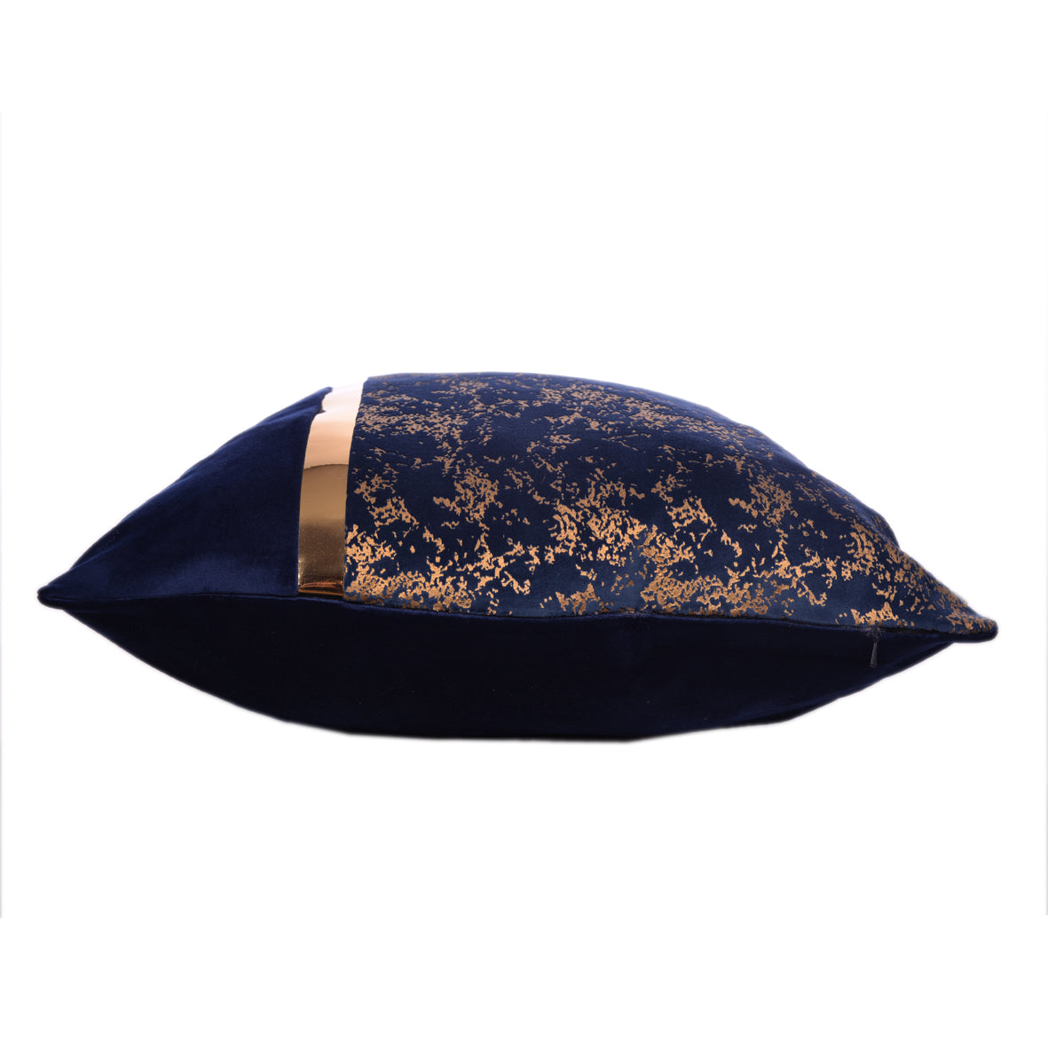 Luxury Velvet Throw Pillow Cover ( Blue & Gold Cushion Cover) - GLARA HOME