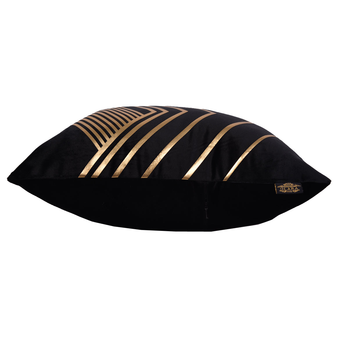 Luxury Velvet Throw Pillow Cover ( Block & Gold Cushion Cover) - GLARA HOME