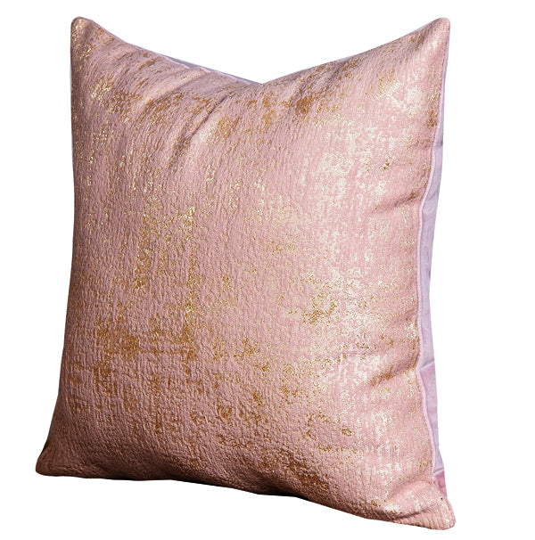 Patina Luxury Velvet Throw Pillow Cover (Blush Pink & Gold Cushion Cover) - GLARA HOME