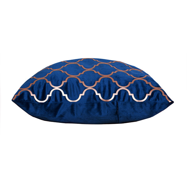Luxury Velvet Throw Pillow Cover With Gold Accent ( Blue Cushion Cover) - GLARA HOME