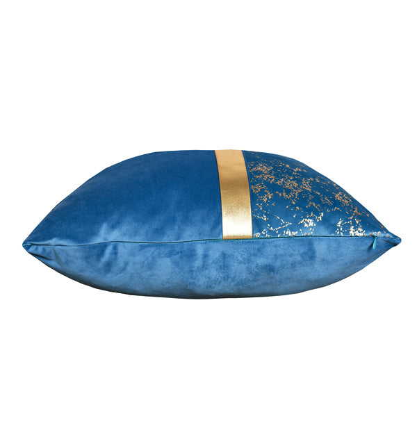 Luxury Velvet Throw Pillow Cover ( Blue & Gold Cushion Cover) - GLARA HOME