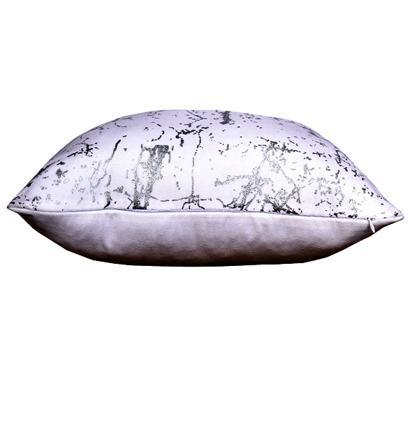 Luxury Velvet Throw Pillow Cover (White & Silver Cushion Cover)