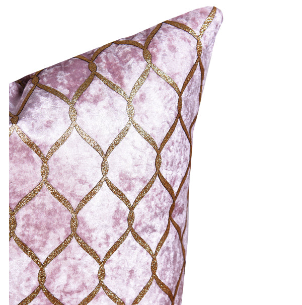 Luxury Velvet Throw Pillow Cover (Blush Pink & Gold Cushion Cover) - GLARA HOME