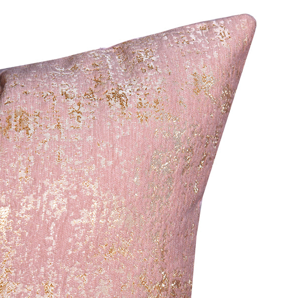 Patina Luxury Velvet Throw Pillow Cover (Blush Pink & Gold Cushion Cover) - GLARA HOME