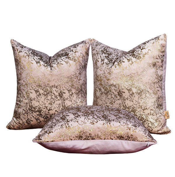 P1008 Luxury Metallic Cream Velvet Throw Pillow Cover ( Cushion Cover)