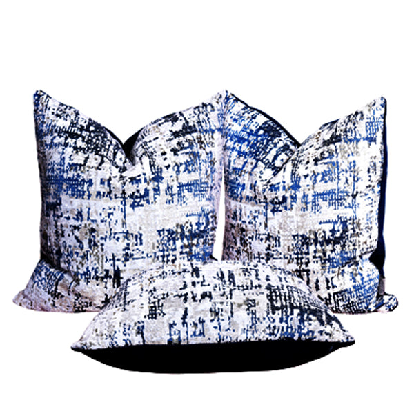 Luxury Patina, velvet throw pillow cover ( Blue Cushion Cover) - GLARA HOME