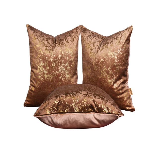 Luxury Metallic Velvet Throw Pillow Cover ( Nescafe Cushion Cover) - GLARA HOME