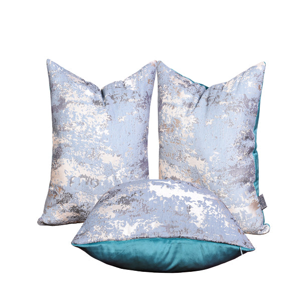 Luxury Patina , Velvet Throw Pillow Cover ( Light Blue Cushion Cover) - GLARA HOME
