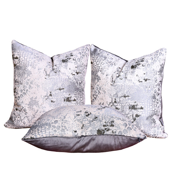 Luxury Patina, Velvet Throw Pillow Cover ( Light Grey Cushion Cover) - GLARA HOME