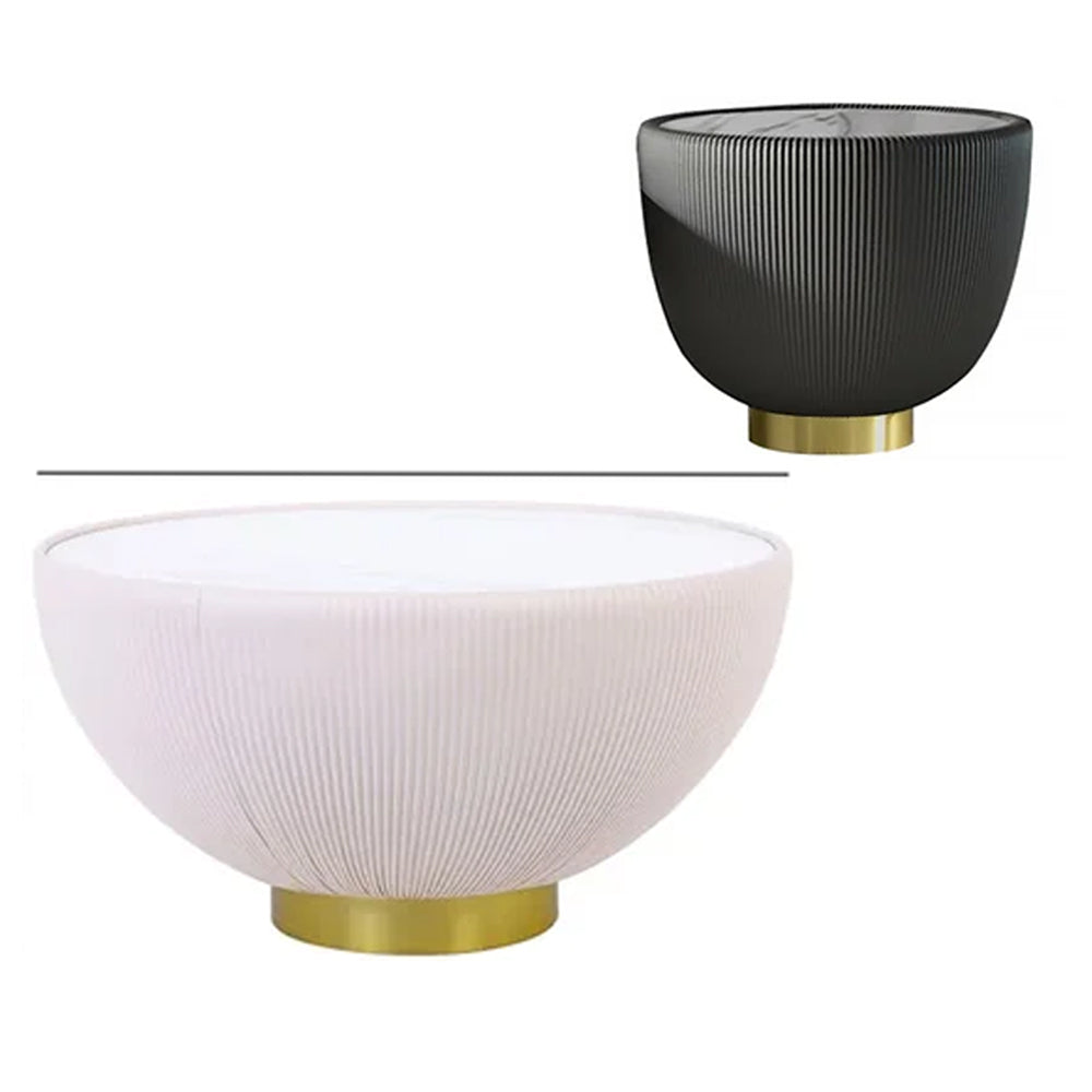 EA005  Sintered Stone White/ Black  Coffee Table - GLARA HOME