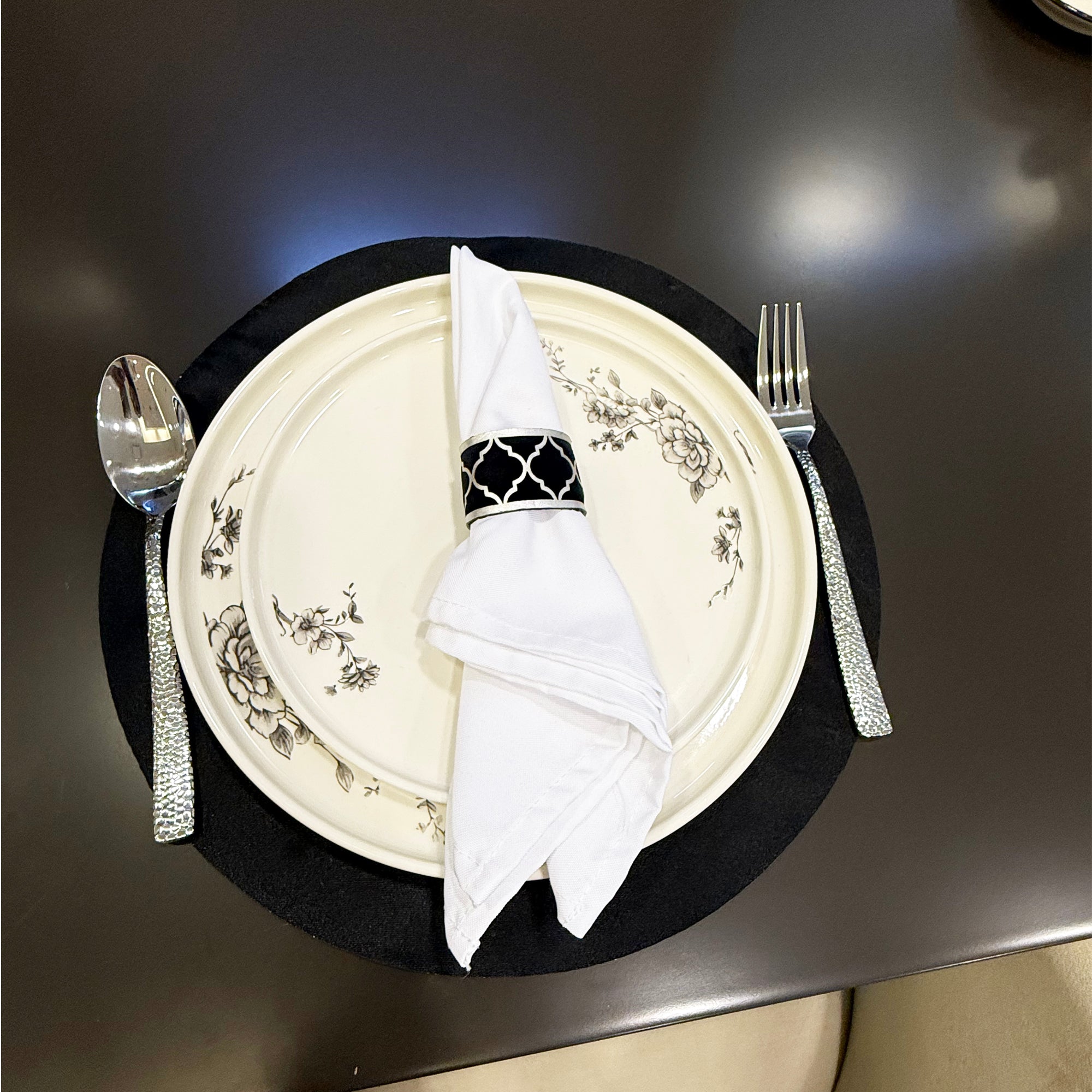 Timeless Grey Floral 26-Pieces Bone China Dinner Set – Modern Elegance (SD-262)