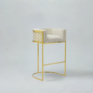 216D Bar Stool (Gold Cream) - GLARA HOME