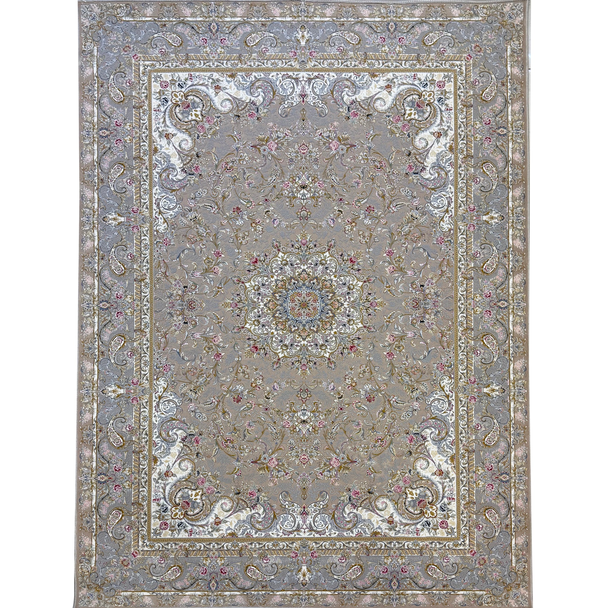 AFROZE BEIGE 1500 Reed Persian Machine Made Rug - GLARA HOME