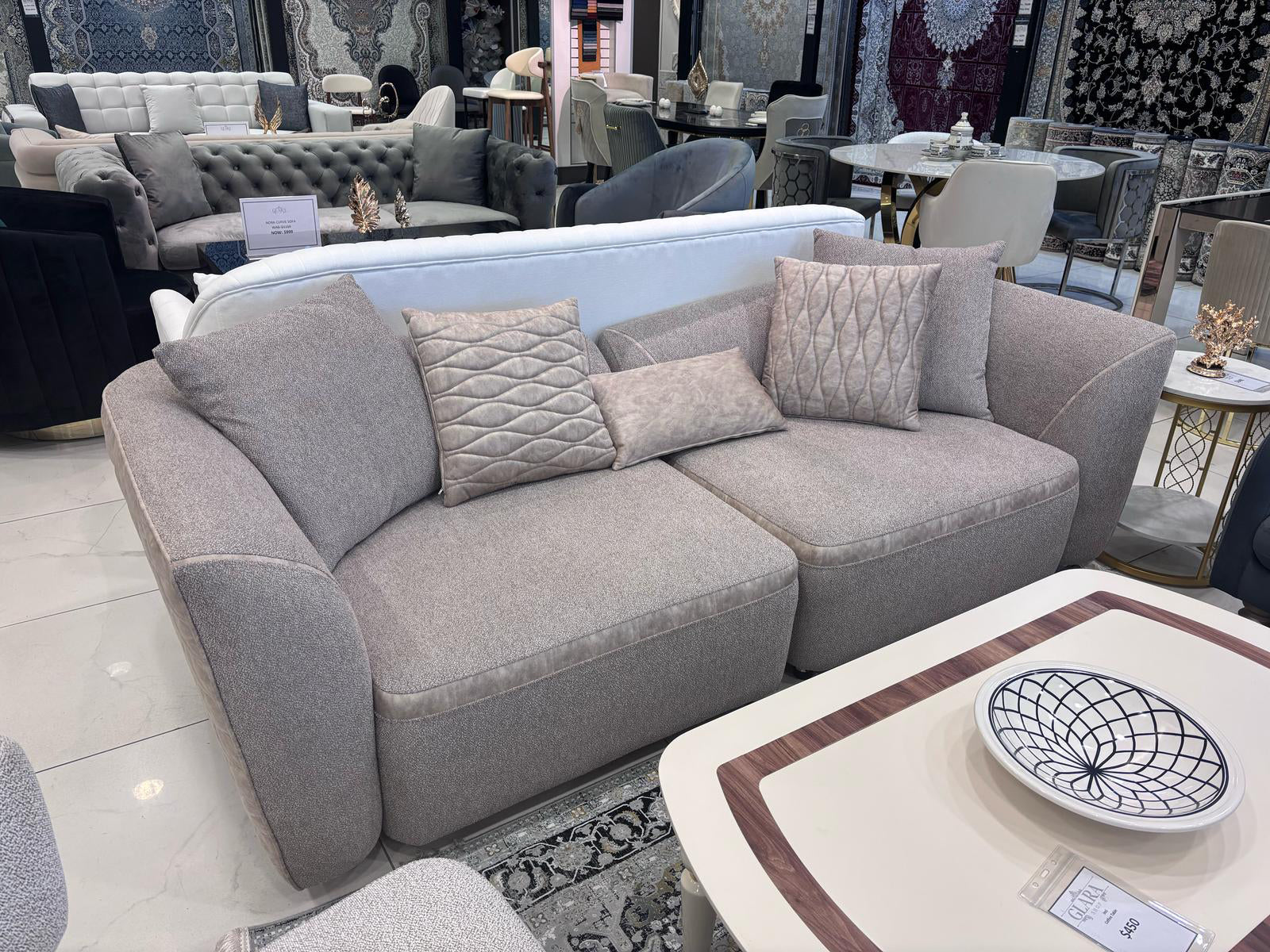 Aoria Sofa ( Royal02 Brown ) - GLARA HOME
