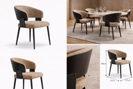 Arco Hemp Upholstered Dining Chair - GLARA HOME