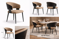 Arco Hemp Upholstered Dining Chair - GLARA HOME