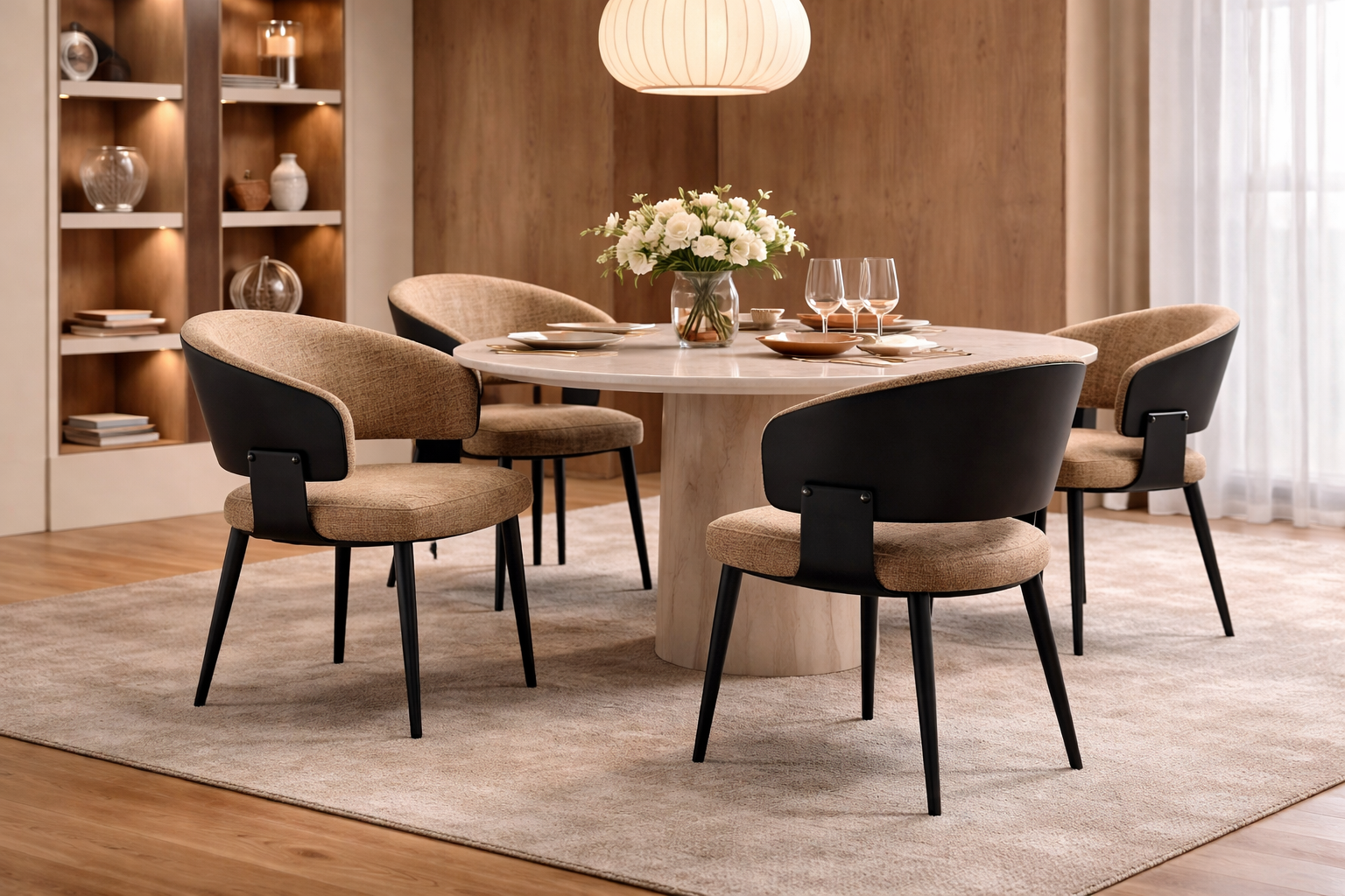 Arco Hemp Upholstered Dining Chair - GLARA HOME