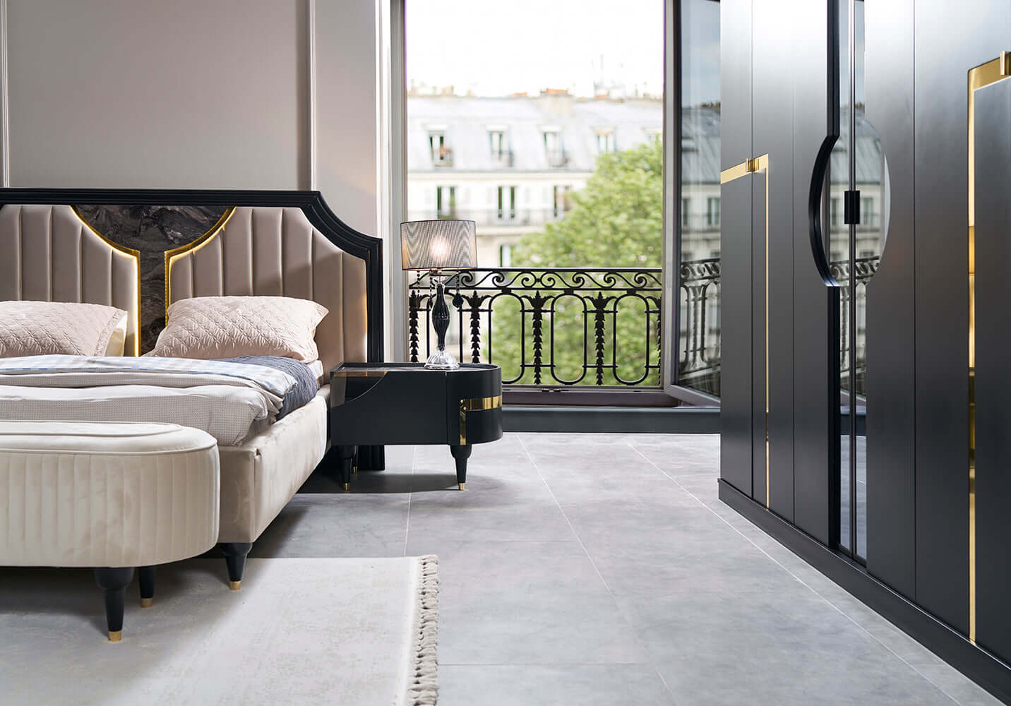 Arya Black Bed Frame - GLARA HOME