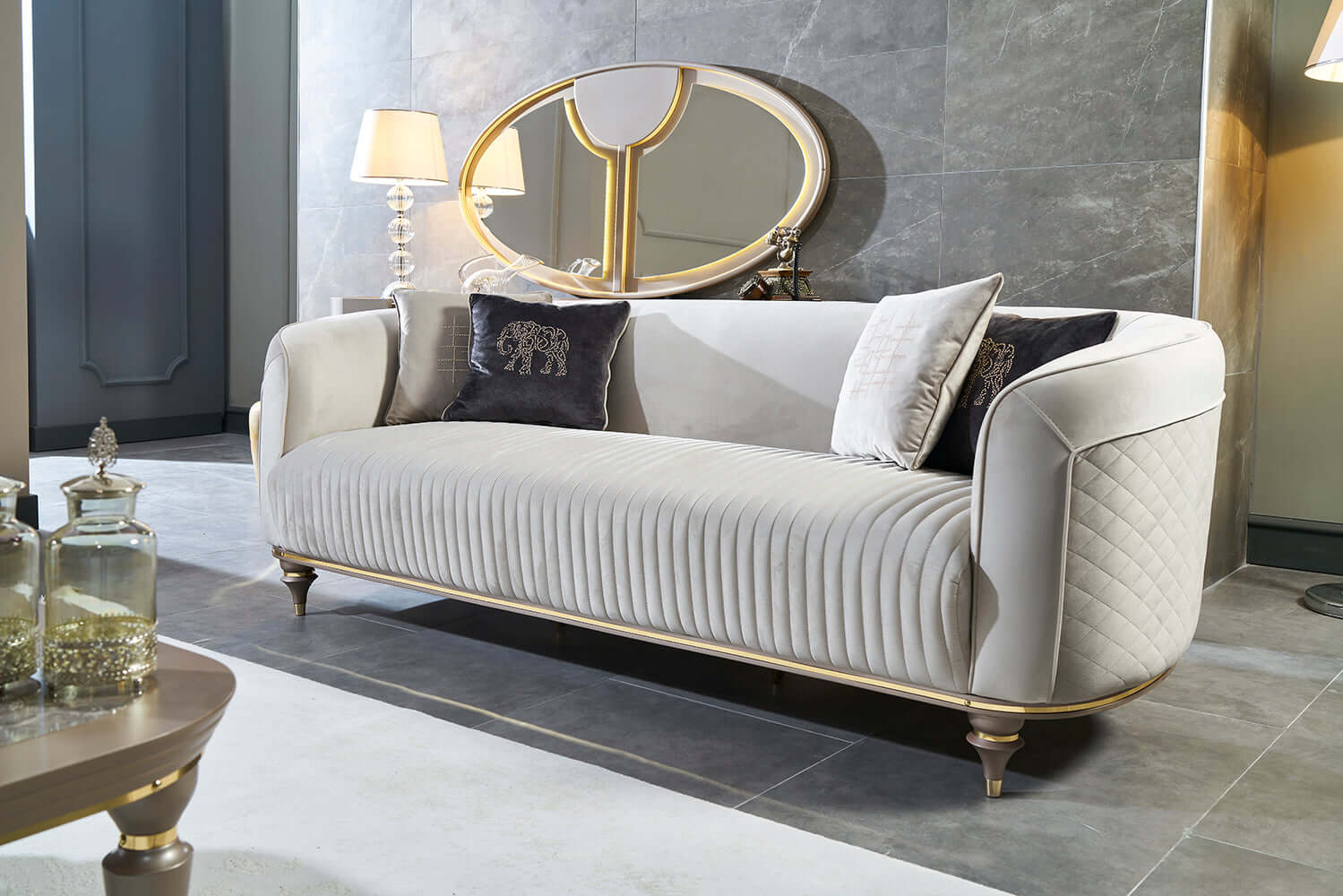 Arya Sofa ( Catalog Gold ) - GLARA HOME