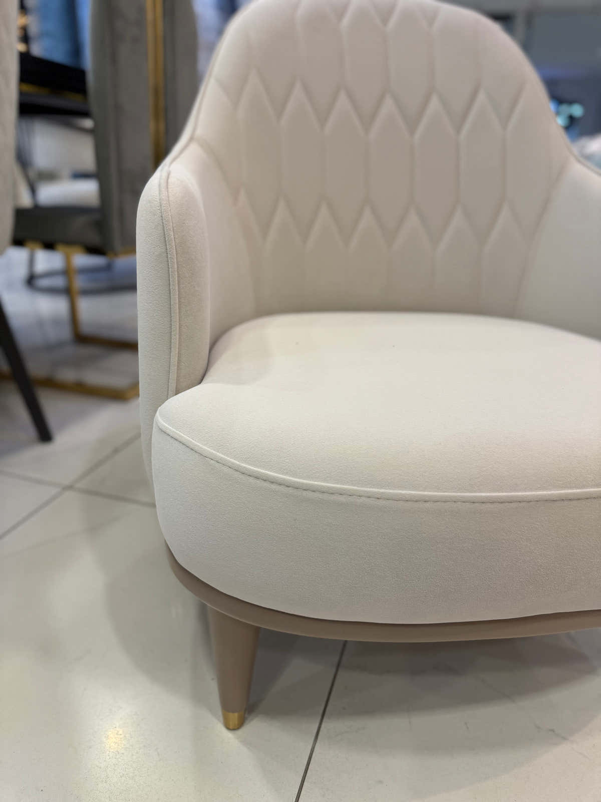 Asos Accent Chair Modern Nude Color ( Anka01 Gold ) - GLARA HOME