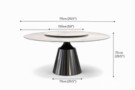 Aurello Sintered Stone Dining Table - GLARA HOME