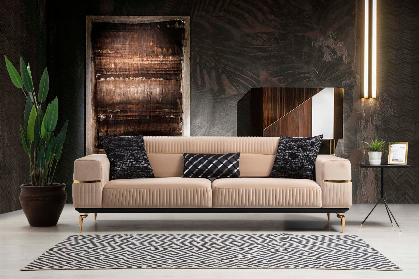 Boss Sofa ( ( Soft1004 Beige/ Gold )