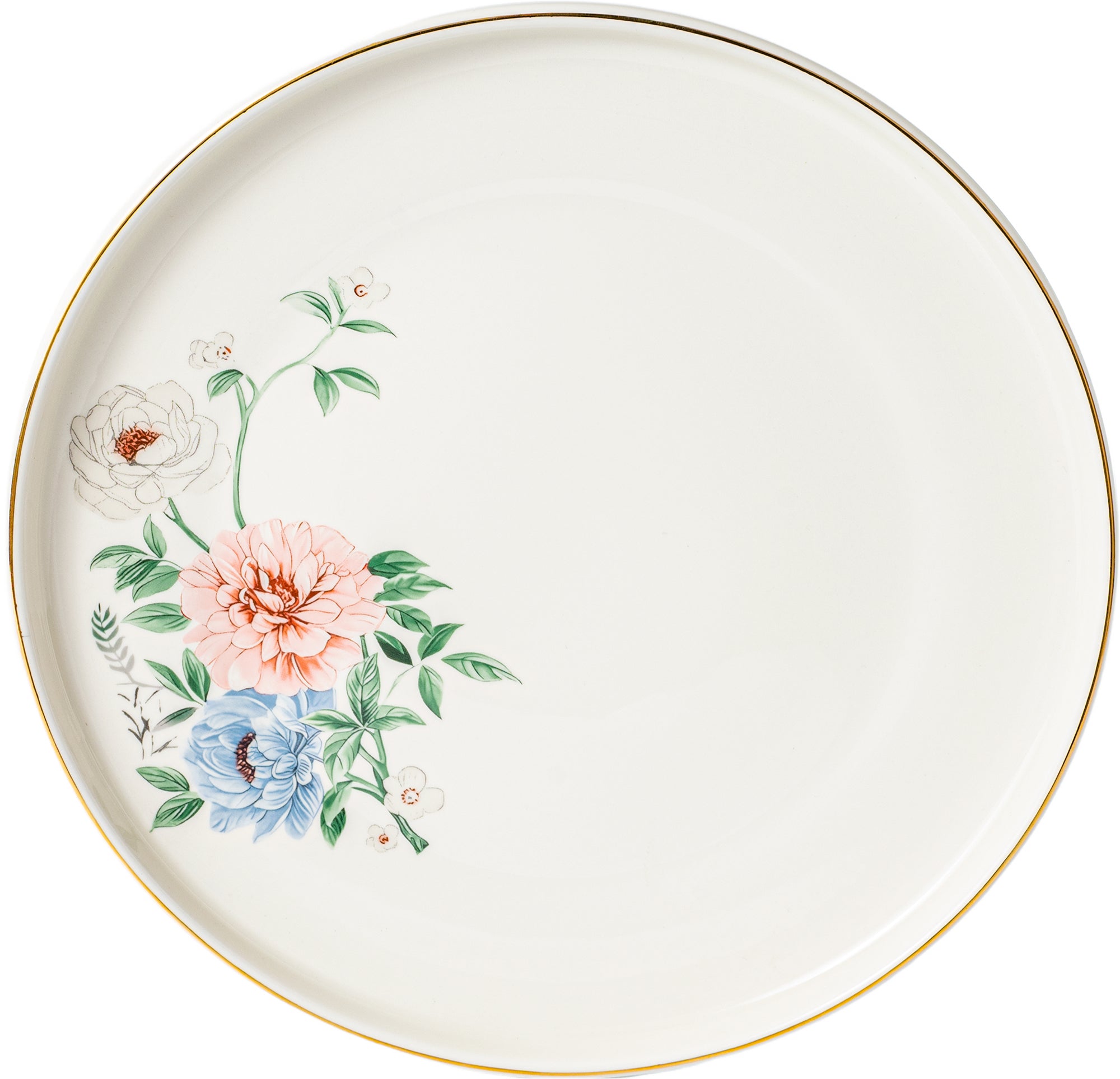 Bloom 26-Pieces Bone China Dinner Set – 24K Gold Rim & Floral Charm (SD-264) - GLARA HOME