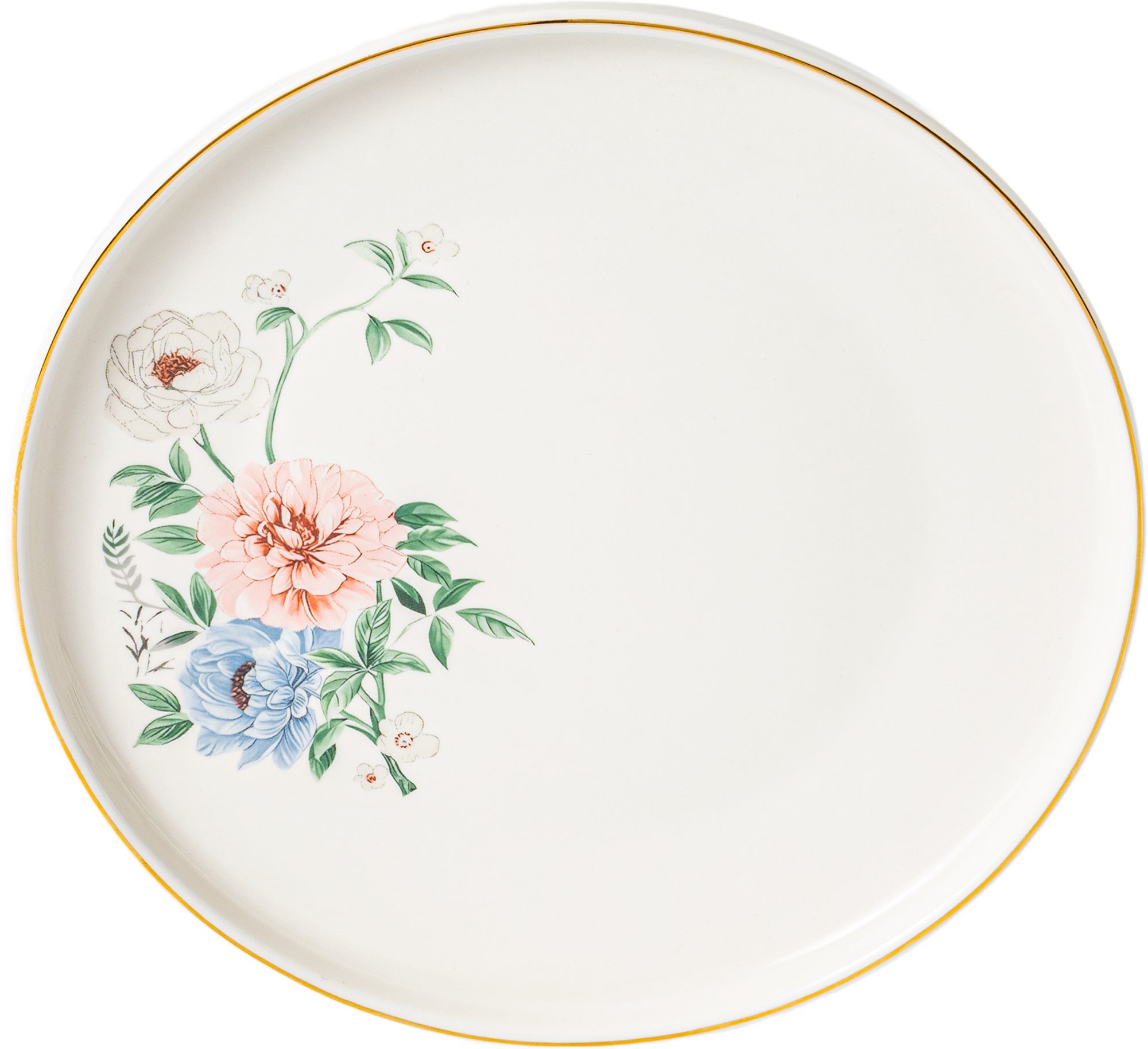 Bloom 26-Pieces Bone China Dinner Set – 24K Gold Rim & Floral Charm (SD-264) - GLARA HOME