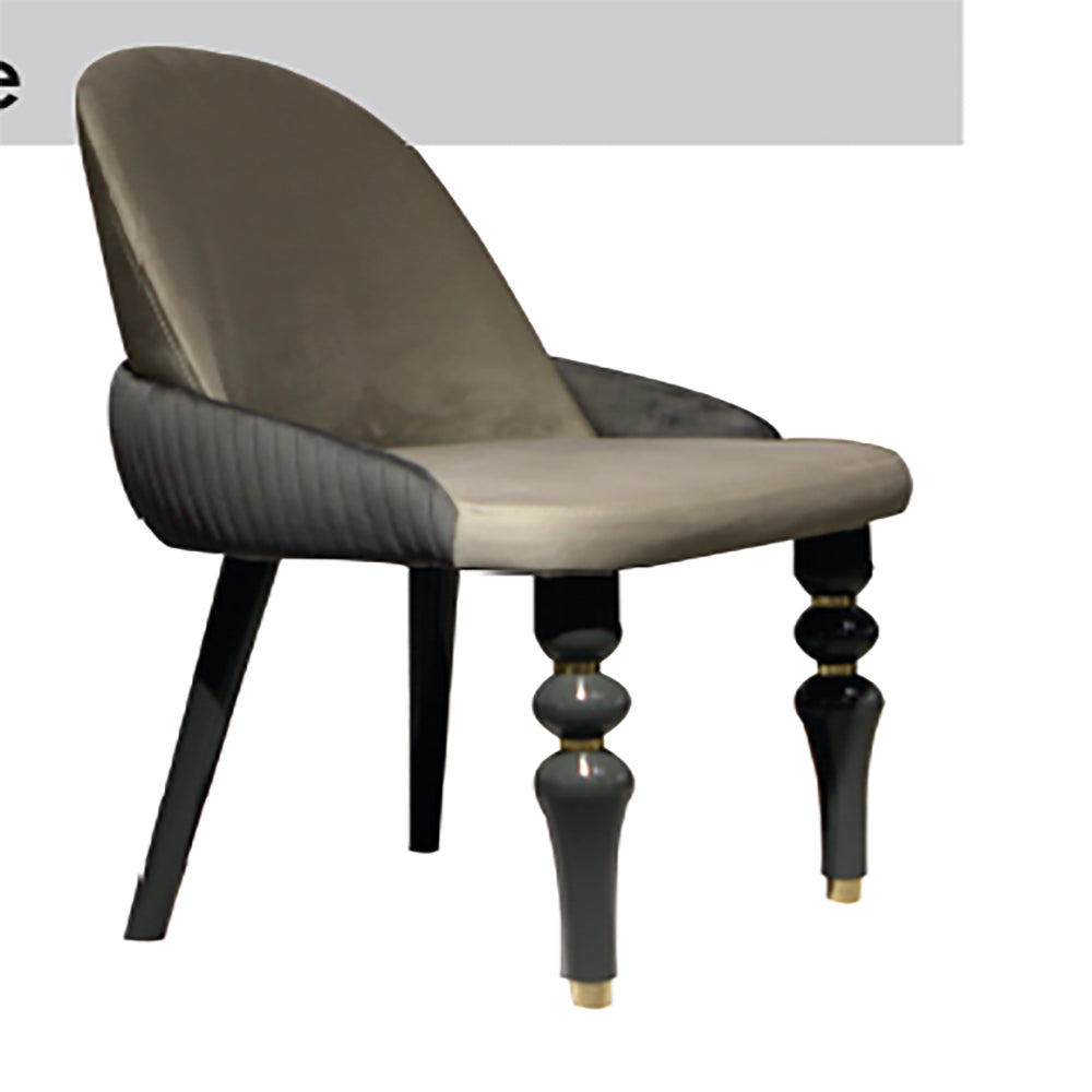 Capella Turkish Dining Room Set – Elegant Gray Wood Design ( Puma03-31 Grey Dark Grey/ Gold) - GLARA HOME