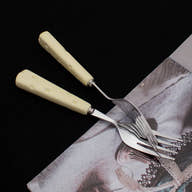 Ceramic Minimalist Milky Fruit Knife/Fork Set - GLARA HOME
