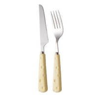 Ceramic Minimalist Milky Fruit Knife/Fork Set - GLARA HOME