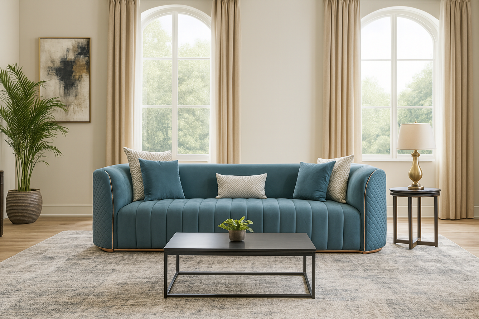 Gusto/ Rose Gold Accent Sofa Set ( Maxwell 20 )
