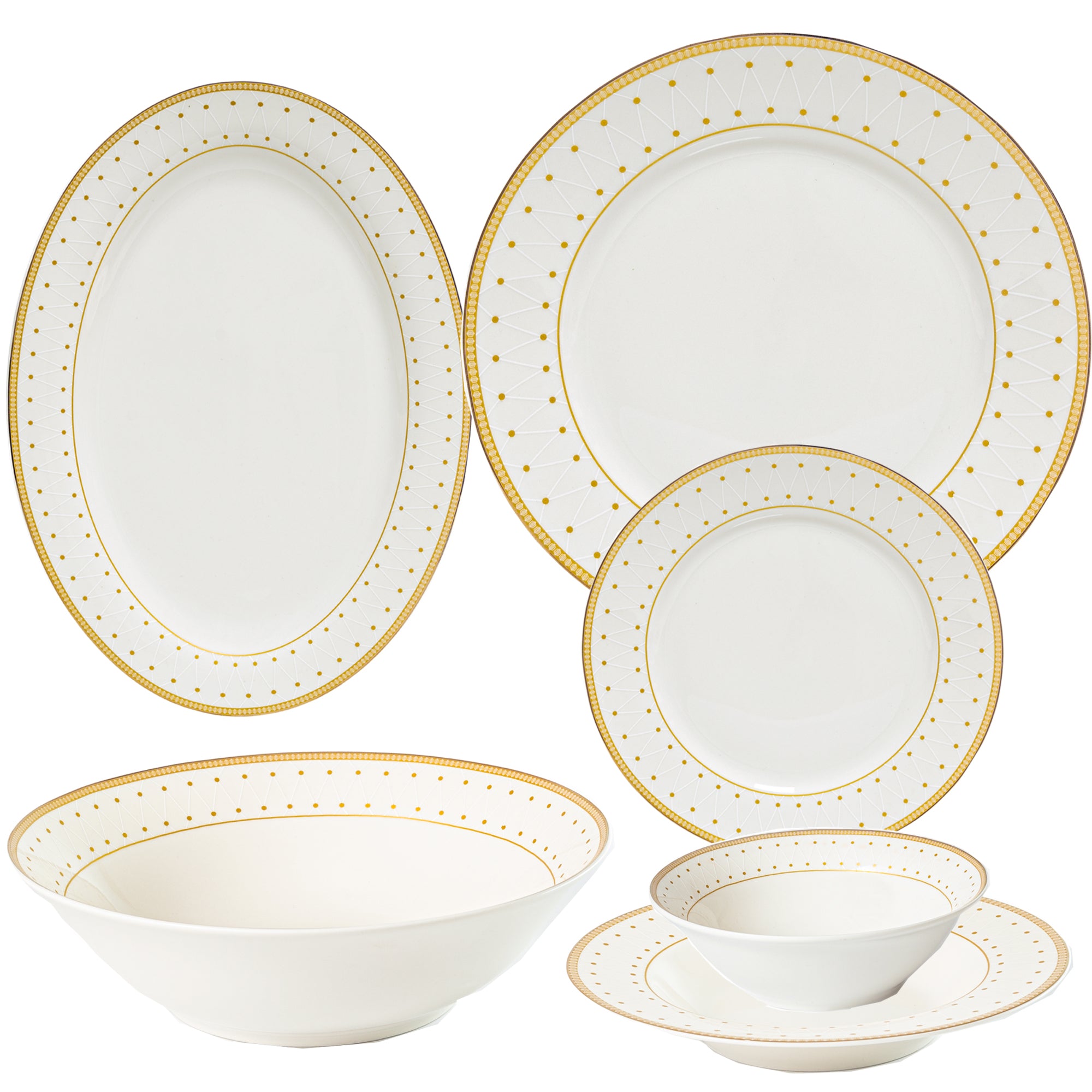 Classic Gold 26-Pieces Bone China Dinner Set – Timeless Luxury (SD-266) - GLARA HOME