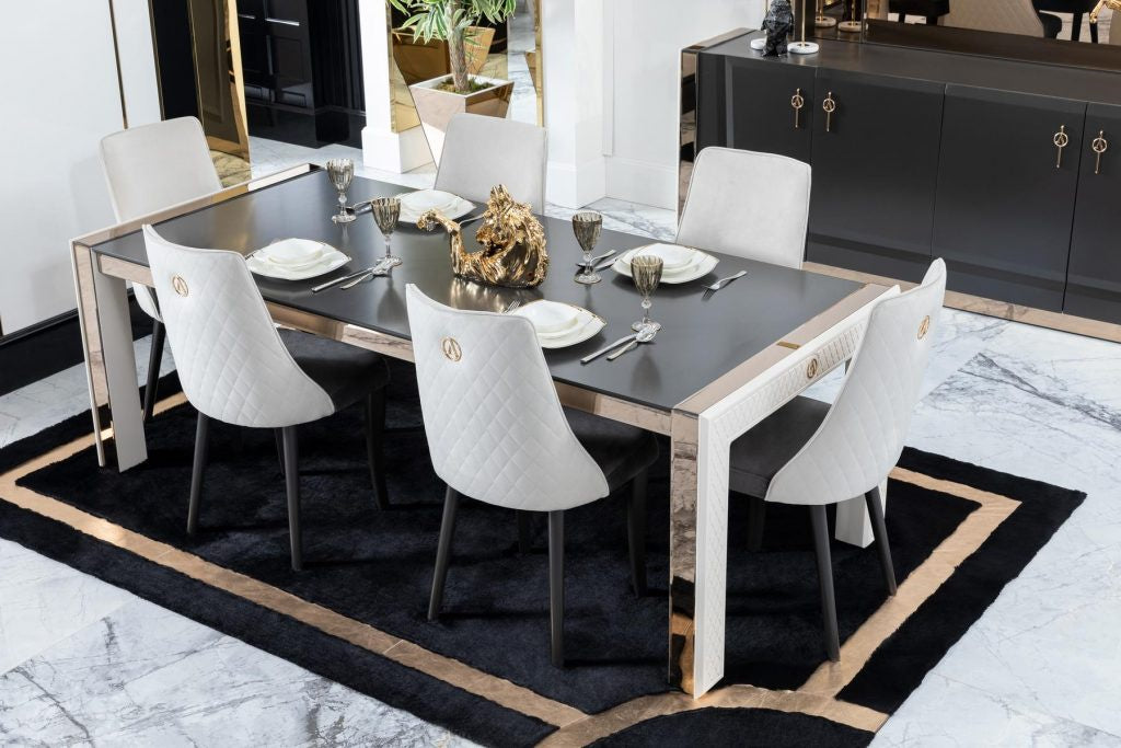 Diamond Dining Table Set (Catalog) - GLARA HOME