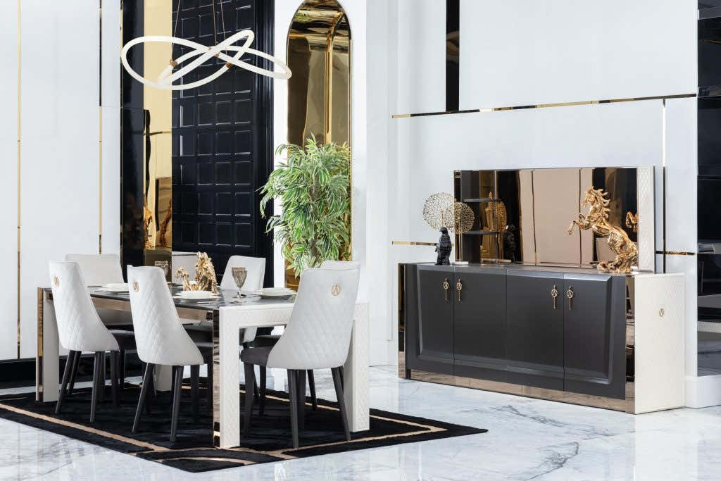 Diamond Dining Table Set (Catalog) - GLARA HOME