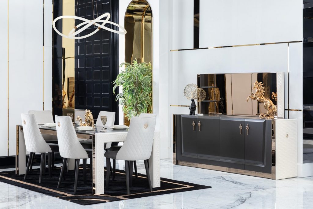 Diamond Dining Table Set (Catalog) - GLARA HOME