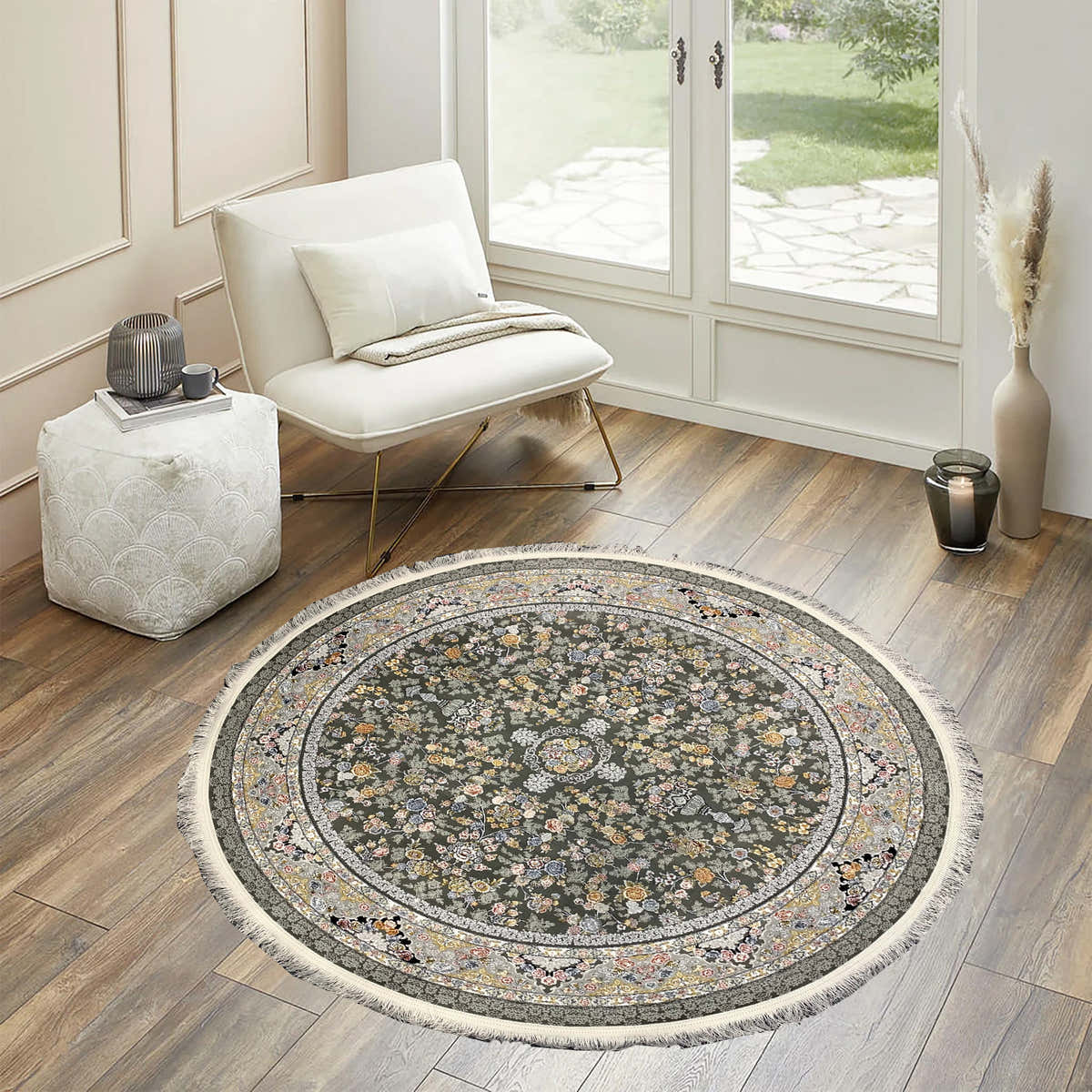 Diwan 1200 Reed Round Rug - GLARA HOME
