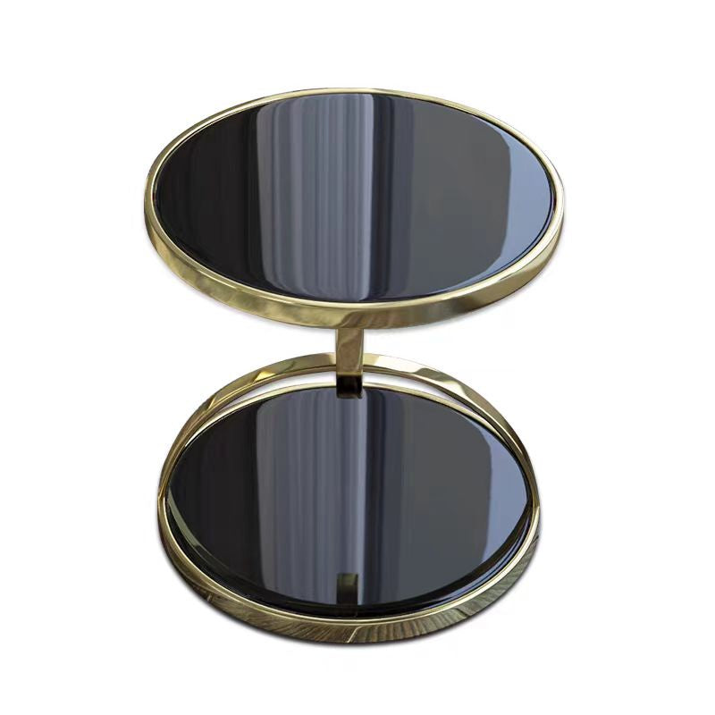 EAWX036 Black Glass Side Table - GLARA HOME