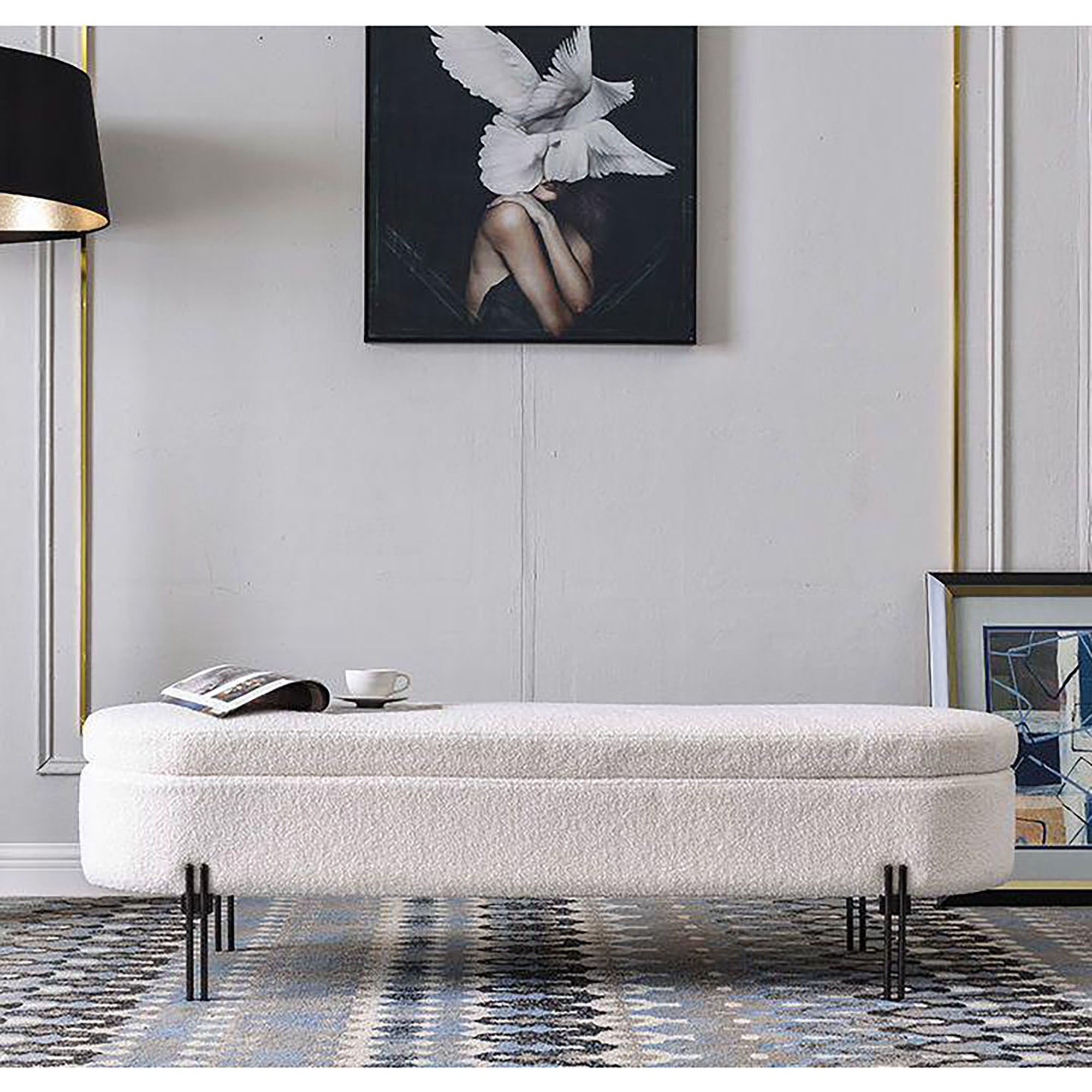EleganceVault Storage Bench (MX-23) - GLARA HOME